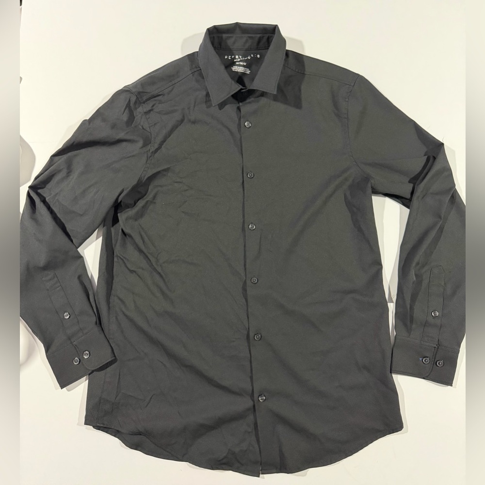 Perry Ellis Men's Black Long-Sleeve Dress Shirt